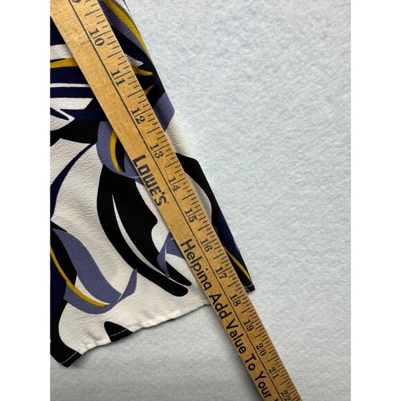 M&S Collection Womens Cream & Navy Floral Print Blouse With 3/4 Sleeves Size 20 - Picture 7 of 10